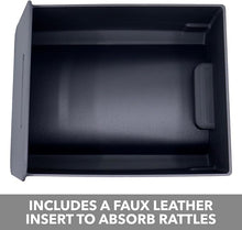 Load image into Gallery viewer, Camp Speaker Drawer Organizer for Rivian R1S & Rivian R1T - Storage Tray Box Caddy with Premium Leather Liner Insert, Interior Accessory Replacement for the Lower Center Console