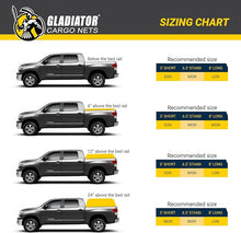 Load image into Gallery viewer, GLADIATOR CARGO NETS - Heavy Duty Cargo Net - Truck Accessory - Cargo Carrier - Truck Organizer - Small (SGN-100) 4.75' x 6' ft.