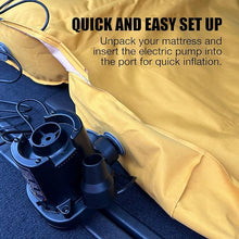 Load image into Gallery viewer, Air Bed, Compatible with Rivian R1S and Mercedes EQS, Heavy-Duty Inflatable Backseat Car Mattress with Air Pump and Storage Bag, Camping and Travel Gear, 84x53x4-Inches, Yellow