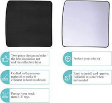 Load image into Gallery viewer, BestEvMod for Rivian R1T Foldable Roof Sunshade 2 Layer Accessories,Sunroof Reflective Covers Blocks Glare Blocks UV Rays Heat & Sun Protection Compatible with Rivian R1T 2022 2023 Accessories (Black)