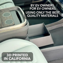 Load image into Gallery viewer, Camp Speaker Drawer Organizer for Rivian R1S &amp; Rivian R1T - Storage Tray Box Caddy with Premium Leather Liner Insert, Interior Accessory Replacement for the Lower Center Console
