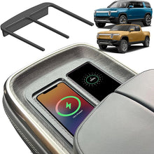 Load image into Gallery viewer, Double Cell Phone Holder for Rivian R1T &amp; R1S - Charge Two Phones with Original Wireless Charging. Simple Installation, No Sliding
