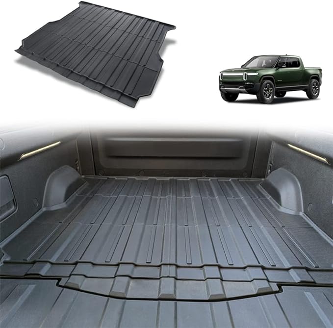 BestEvMod for Rivian R1T Truck Bed Mat Liner Foldable Accessories Pickup Heavyweight Bed Mat All-Weather Protection Compatible with Rivian R1T 2022 2023 2024 Accessories