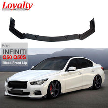 Load image into Gallery viewer, Loyalty for 2014 2015 2016 2017 INFINITI Q50 Q50S Sport Front Bumper Lip PP Painted Racing Gloss Black Car Accessories - ExpertPickleball.com
