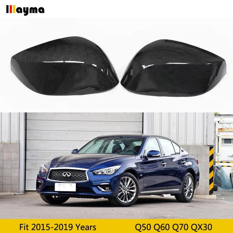 Q50 Honeycomb side Mirror Caps Real Carbon Fiber Car Mirror Covers for Infiniti Q50S Q60 Q70 QX30 2015 2016 2017 2018 2019 2020 - ExpertPickleball.com