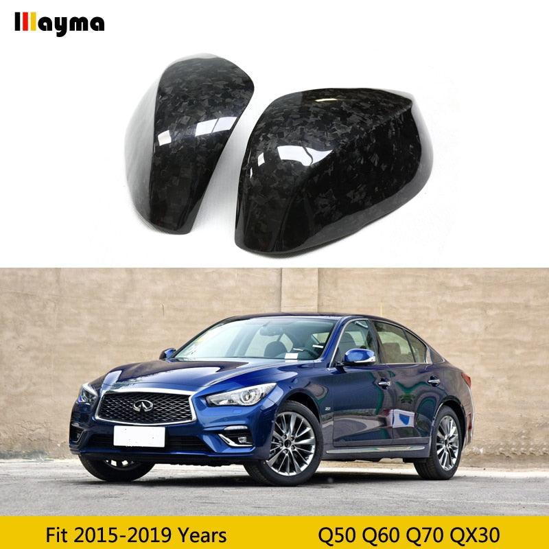 Q50 side Mirror Caps Real Forged Carbon Fiber Car Mirror Covers for Infiniti Q50S Q60 Q70 QX30 2015 2016 2017 2018 2019 2020 2pc - ExpertPickleball.com