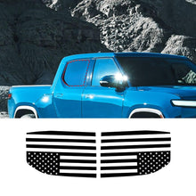 Load image into Gallery viewer, For Rivian R1T (Pickup trucks) 2022 Black Rear Side Window Sticker American Flag Style Sticker Decals Car Accessories - ExpertPickleball.com
