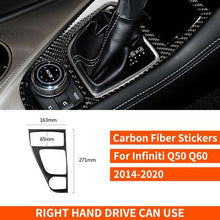 Load image into Gallery viewer, RRX For Infiniti Q50 Q60 QX50 QX60 JX Accessories Carbon Fiber Gear Shift Panel Automotive Interior Trim Start Logo Stickers - ExpertPickleball.com
