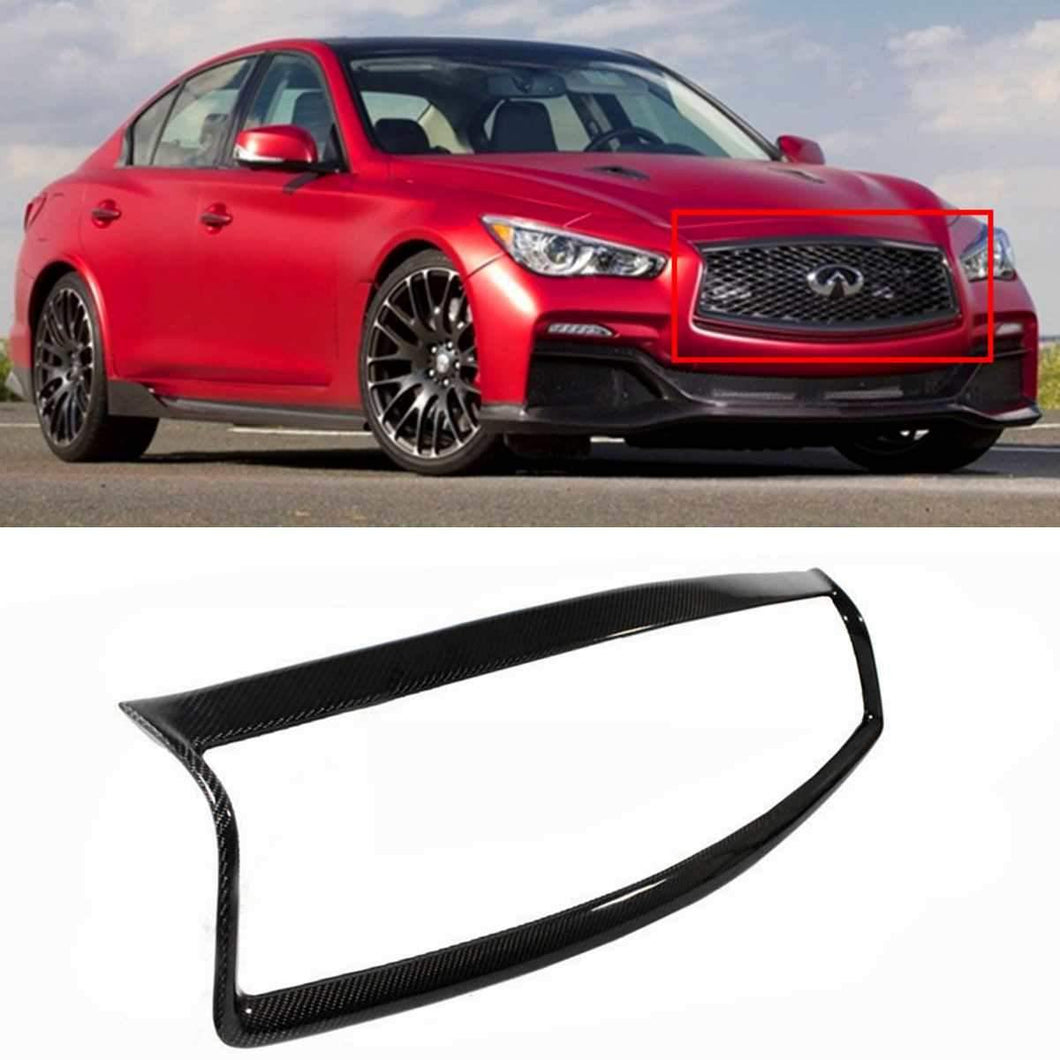 Real Carbon Fiber Grill Trim Cover Frame Overlay For Infiniti Q50 2014-2017 - ExpertPickleball.com