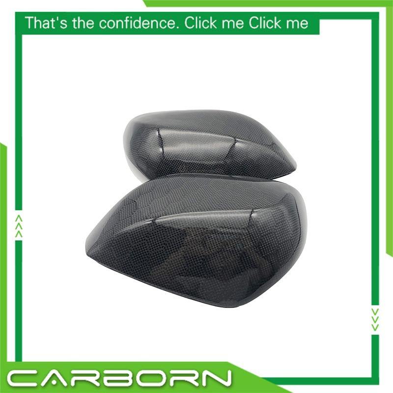 For-Infiniti Q50, Q50S 2016-On OEM/OX Horn Shape Carbon Fiber Mirror Cover Body Side Rear View Mirror Caps - ExpertPickleball.com