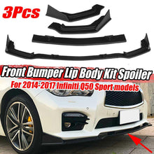 Load image into Gallery viewer, 3Pcs Car Front Bumper Lip Body Kit Spoiler Bumper Splitter Lip Diffuser Protection  For Infiniti Q50 Sport 2014-2017 - ExpertPickleball.com
